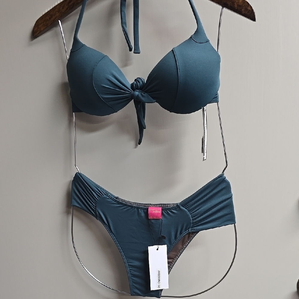 Teal Halter Bikini Set